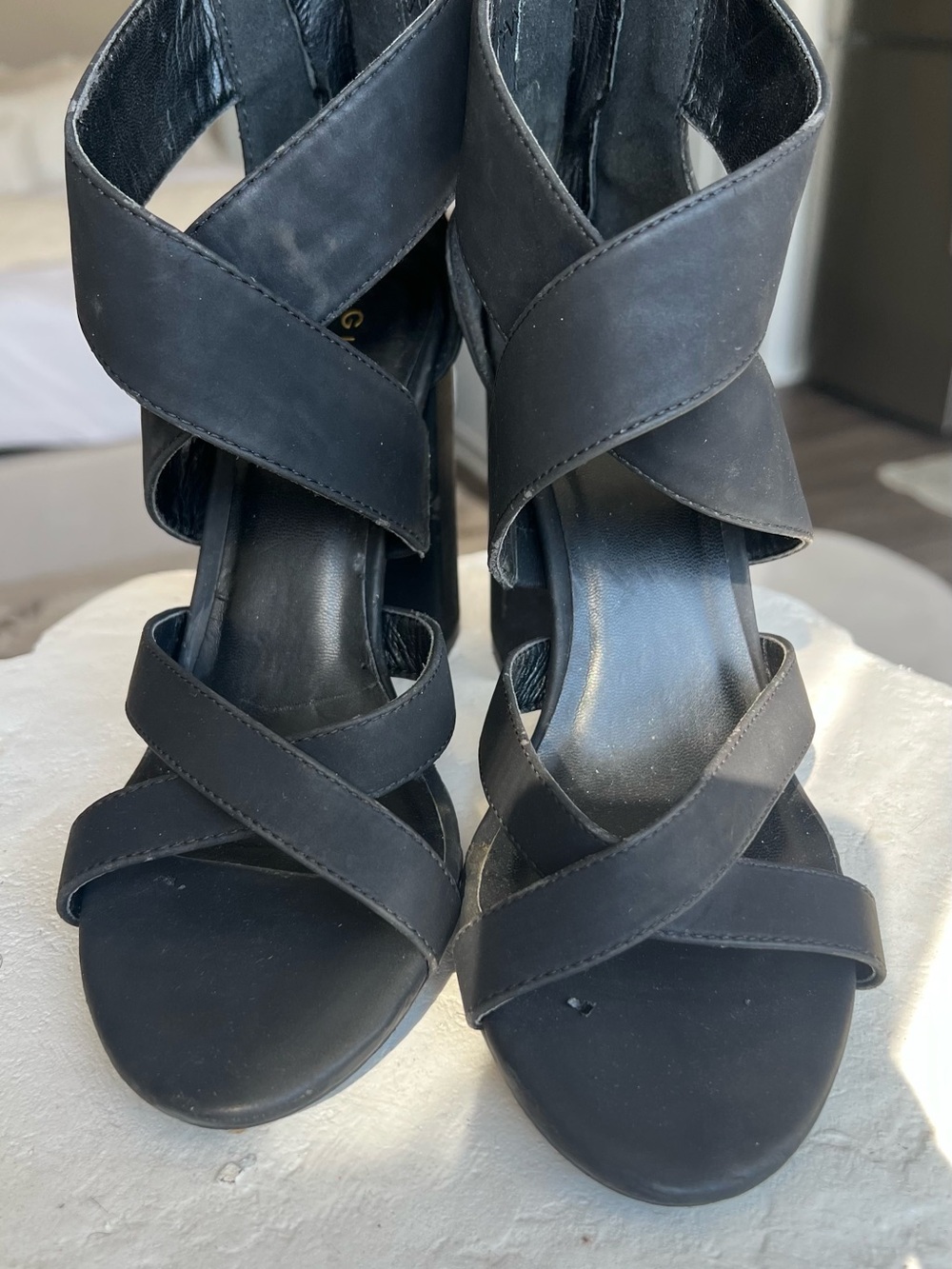 DSW Black Crisscross High Heel Sandals
